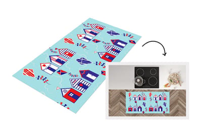 Keukenloper - Loper keuken - Strand - Vlieger - Patronen - 120x60 cm - Keukenloper vinyl