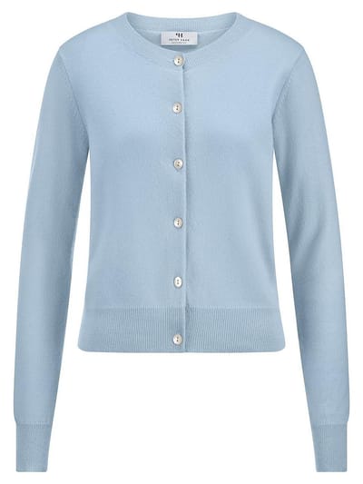 Cardigan en 100% kasjmier Van Peter Hahn blauw