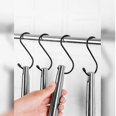 FSW-Products - S Haak - 1 Stuk - Ophanghaak - Zwart - Lengte 15cm - S Vormige Haakjes - Vleeshaken - S Haken