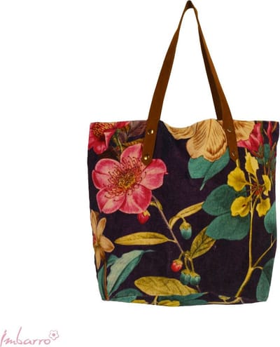 Imbarro - Shopper - Tas - Maxima - Flores Fiesta - Paars - Velours