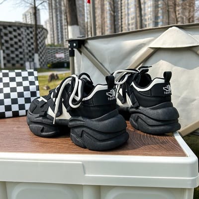 Daddy Schoenen Dames Lente Nieuw Dikkere zool 6cm Koreaanse Stijl Casual Schoenen Dames Explosieve Stijl Ronde Neus Sneakers 40