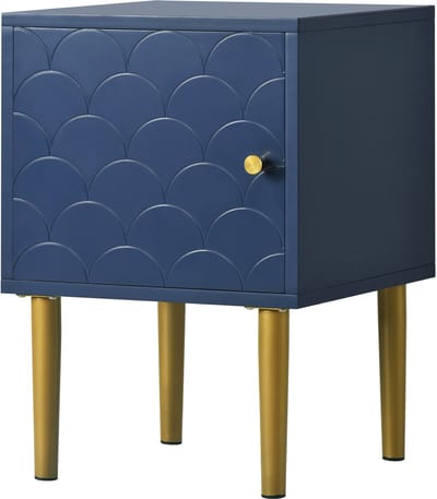 Nachtkastje - 50 x 35 x 35 cm - Bijzettafel voor Slaapkamer - Hout - Marineblauw