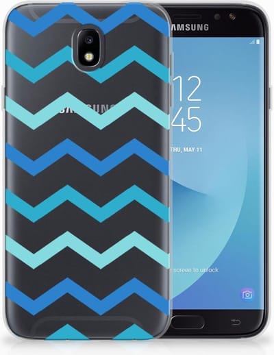 TPU Hoesje voor Samsung Galaxy J7 2017 | J7 Pro TPU bumper Zigzag Blauw