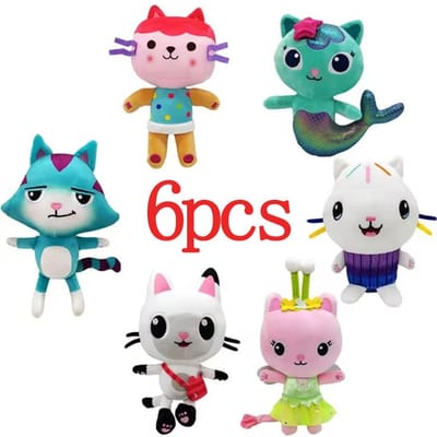 Gabby Poppenhuis Pluche Speelgoed Mercat Cartoon Knuffels Lachende Kat Auto Kat Knuffel Gaby Meisje Poppen Kinderen Verjaardagscadeaus