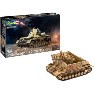 Revell Modelbouwpakket Militaire voertuigen - 03363 Duitse Flakpanzer IV Möbelwagen 3,7 cm Flak 43 WWII - Tank Plastic - 1:72 - Modelbouw