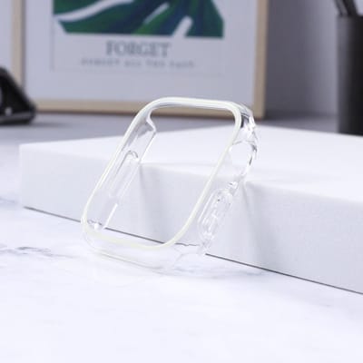 Beschermende watch case - hoesje - geschikt voor Apple Watch Series 7 en 8 - 45 mm - wit