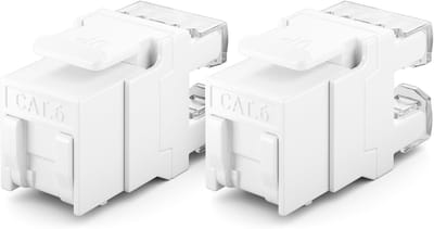 CAT6 Keystone Module - RJ45 Connector - Netwerk Bekabeling - Gereedschapsloze Installatie - 2 Stuks - Wit