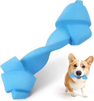 Nobleza Hondenspeelgoed - Kauwspeelgoed Hond - Rubber Halter - Blauw