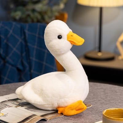 Schattig Grote Witte Eend Pluche Speelgoed Gesimuleerde Eend Pop Grijpmachine Pop Zacht Slaapkussen Jongen en Meisje Cadeau 40cm gray