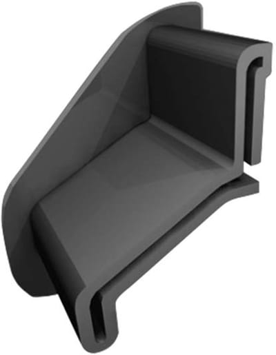 Renoplast® muurdeflector voor dakgootprofiel K30 Grafiet | Rechts + Links | Afwerking van terrassen en balkons | Tegelvloeren op lijmmortel | Hoekprofiel voor waterafvoersystemen