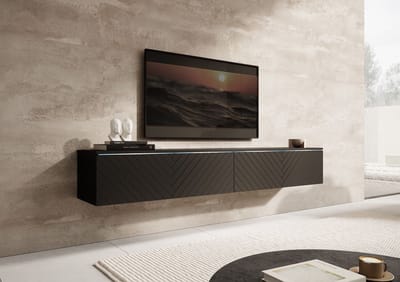Meubella - TV-Meubel Dixon - Zwart Visgraat - 180 cm