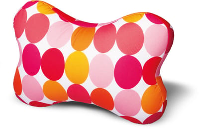 Kuschelmaxx kussen - Sierkussen gevlinderd 22 x 33 cm - punkte orange-design - Stevig en zacht - Mooie print - Gevuld met microgranulaat - Vormvast & Wasbaar - Ideaal voor op de bank, bed, auto of op reis - Inclusief Wasnet