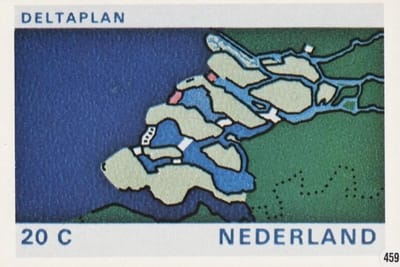 Briefkaart met afbeelding Deltagebied postzegel