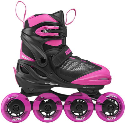 Roces Moody X TIF Girl Verstelbare Skeelers Kinderen – Inline Skates – Meegroei Skates – Zwart Roze – Maat 30-35