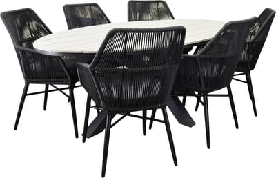 Chianti Salvador dining tuinset 220x115xH75 cm 7 delig polywood