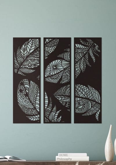 Wanddecoratie | Veren 3-luik - L (60x60cm)