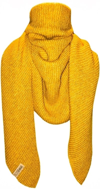 Twelve Million - Driehoeksjaal - Duurzame Gerecyclede Petwol - ''Alaska'' - Mustard Melange - Omslagdoek