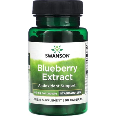 Blauwe Bes Extract, Gestandaardiseerd, 60mg, 90 Capsules