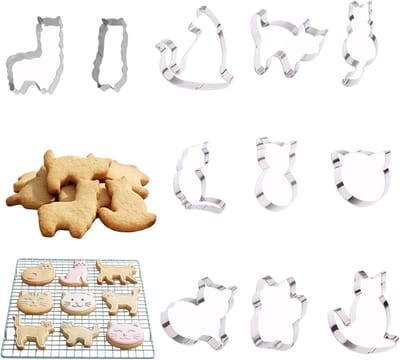 11-delige RVS Koekjesuitsteekset voor Dieren - Kat, Alpaca en Meer - Creatief Bakken voor Kinderen en Treats