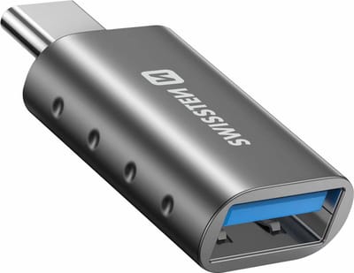 Swissten USB-A naar USB-C Adapter - Converter - Grijs