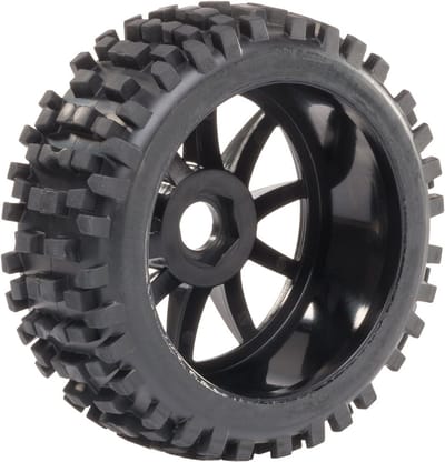 Buggy banden velgenset voor 1:8 voertuigen - 10-spaak zwart