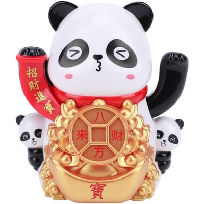 Panda Beeldje op Zonne-energie Automatisch Zwaaiende Arm Ornament voor Auto Dashboard Kantoor Kassabalie Decoratie Type 1