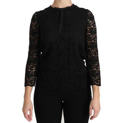 Kant Strik Top met 3/4 Mouwen Stijl