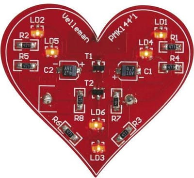 Whadda Soldeerkit, DIY, knipperend SMD hart, mini liefdesgadget, Valentijn