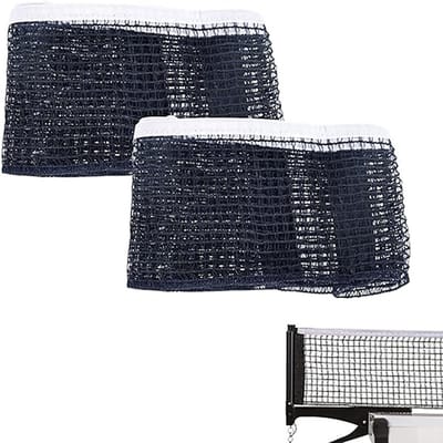 2-stuks Tafeltennisnet - Pingpongnet - Sport accessoire - Binnenshuis sportuitrusting - Universeel passend voor standaard tafels, eenvoudig te monteren, strakke weving - Polyester - 182×15 cm - Geschikt voor school, sportzaal en thuisspel - Zwart