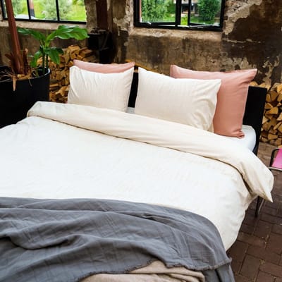 Chika Dekbedovertrek Katoen & Tencel - 140x200-220 + 1 sloop - Eenpersoons - Naturel