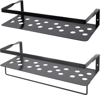 Uten Wandplank - Muurplank - Planchet - Wandrekje - Wandplankje - Wandrek - Zwevend - Industrieel - Metaal - Grijs - 2 Planken - L 41 (2 Kleuren)