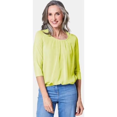 Verzorgd shirt in elegante blouselook - lichtgroen - Gr. 38 van Goldner Fashion