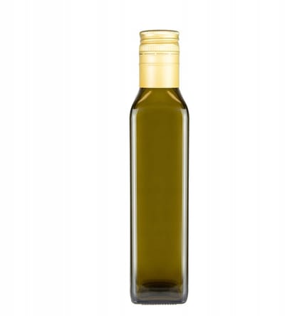 Bimberek - Marasca Fles - 250 ml - Olijfgroene Fles - Decoratief Vierkant Ontwerp