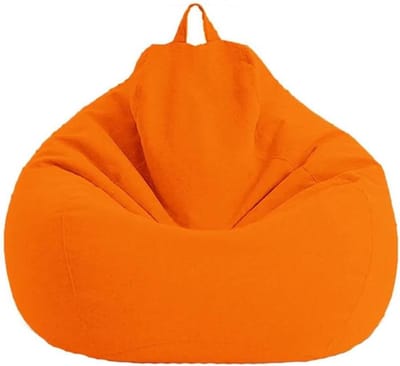 Zitzakhoes Grote Rugleuning - Linnen Kussenhoes - Ontspannen Zitten - Ergonomisch Ontwerp - 70 x 80 cm - Oranje