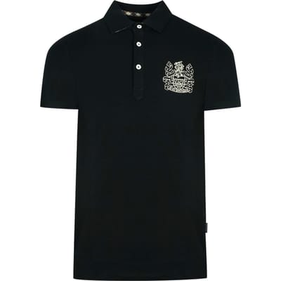 Aquascutum Aldis Crest borstlogo zwart poloshirt