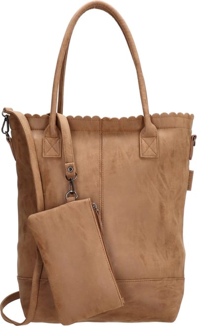 Beagles Ceclavin Shopper Hand & Schoudertas met Etui - Tote Bag - Dames Tas - Cognac