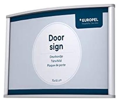 Deurbordhouder voor Wandmontage - Licht Gebogen, Eenvoudig en Elegant, 15 x 10 cm, Verticaal of Horizontaal Display