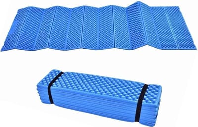 Opvouwbare Schuimmat - Kampeer Mat - Buiten Activiteiten - Innovatieve Eicelvorm - 185 x 55 cm - Blauw
