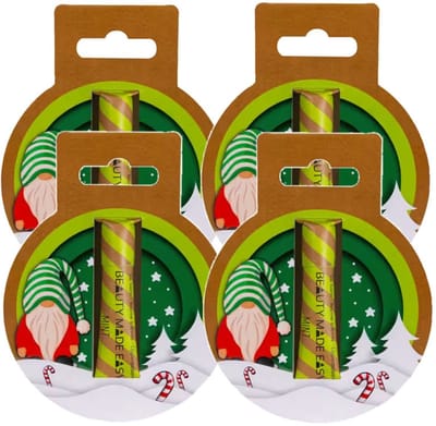 Beauty Made Easy - Plasticvrije Lip Balm - Christmas Edition - 4 Pak - Mint - Voordeelverpakking