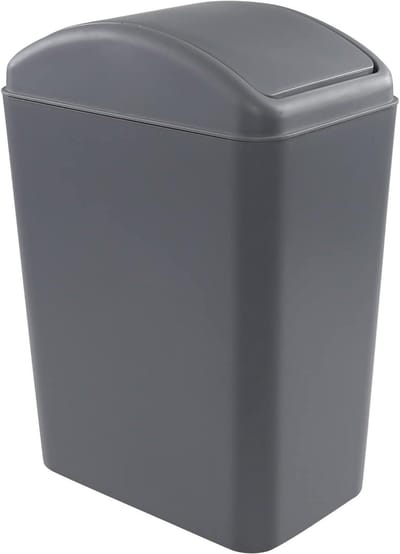Prullenbak Keuken - Afvalbak Swing - Geurloos Afval - Smal Ontwerp - 4.5 Gallon - Grijs