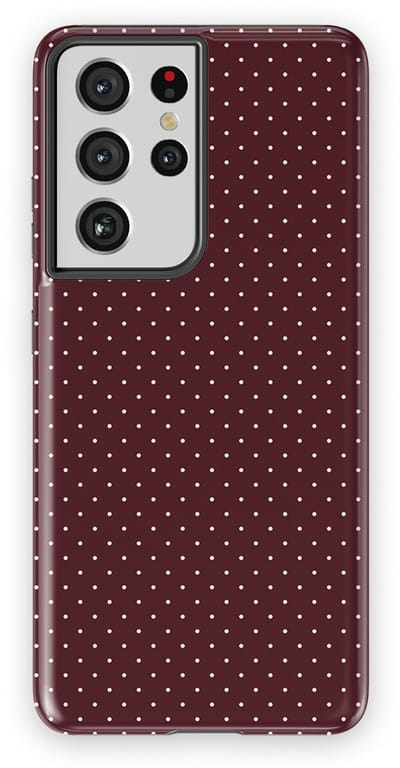Micro Dots Tough Hoesje Samsung Galaxy S21 Ultra | Geschikt Voor Mag | Stippen Motief Backcover Samsung Galaxy S21 Ultra Wine Dots