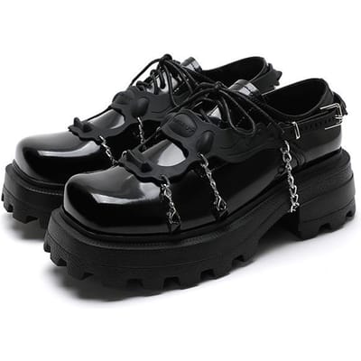 Ouyang Nana Le même printemps et l'automne nouveau style génoise fond épais style britannique petites chaussures en cuir femmes tout-match JK chaussures à talons épais 38 noir