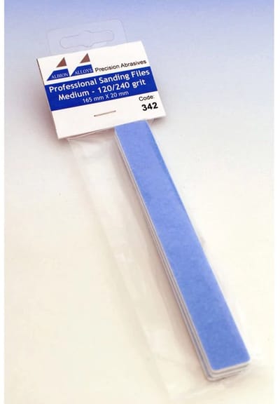 Albion Alloys Vijlenset - Alloys 342 Professionele Kwaliteit Schuurvijlen - Medium Korrel 120/140 - Blauw Schuur-papier, blok of stick