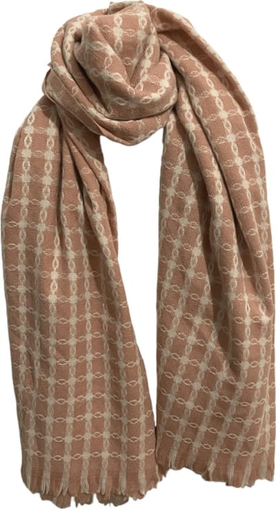 ASTRADAVI Winter Sjaals - Sjaal - Warme Dames en Heren Omslagdoek - Lange Sjaal 190x70 cm - Geruit - Lichtroze, Wit