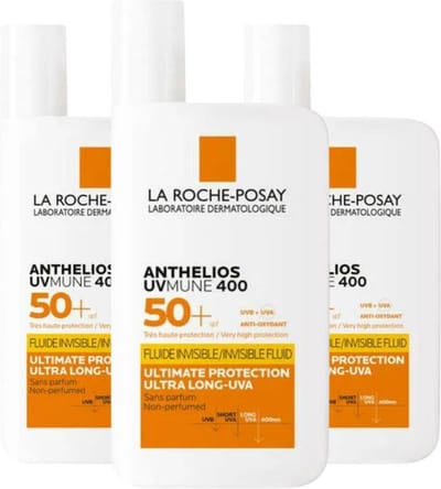 La Roche Posay Anthelios Onzichtbare Fluïde SPF 50 - 3 x 50 ml - Voordeelverpakking