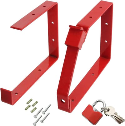 Ladder Opbergbeugels - Stevige Bevestiging - Veilig Opbergen - Universeel Verstelbaar - 21.5 x 16 cm - Rood