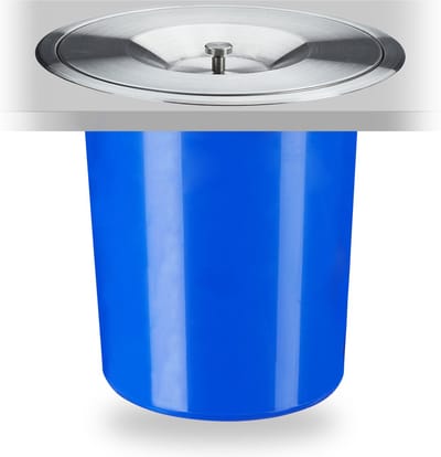 afvalbakje aanrecht - 5 l - rvs deksel - inbouw - 23 x 24 cm - inbouw prullenbak