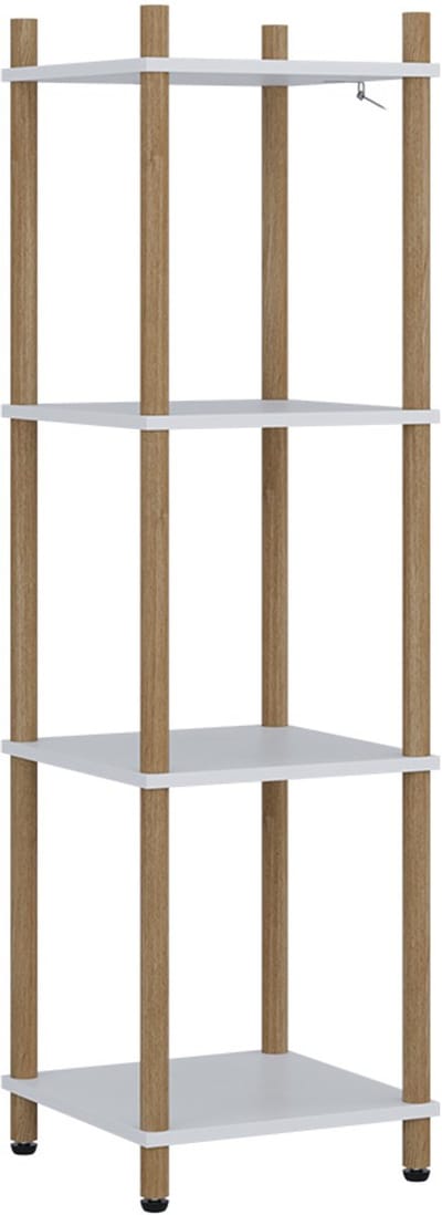 Vicco Bivio Hoekrek – 30 x 102.5 cm 4 planken Wit/dennenhout