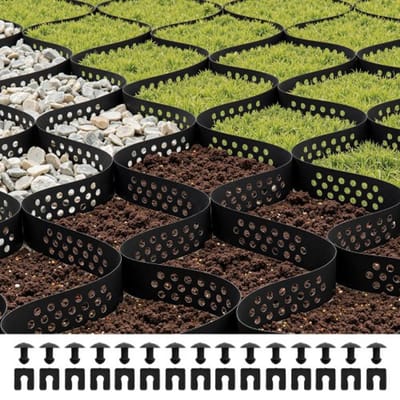 VEVOR Grindrooster, 50 mm diep, gazonrooster 5000 x 1980 mm, grindhoningraat, HDPE honingraatrooster, doorlatend geogrid voor opritstabilisatie, voor tuin, terras, looppad, camperparkeerplaats