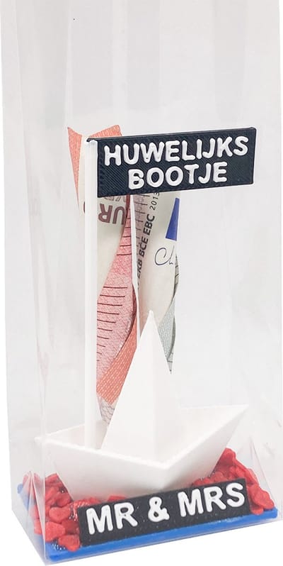 Kadogeld.nl - Kleinigheidje - Huwelijksbootje - Trouwen - Orgineel - Geld - Cadeau - Geven